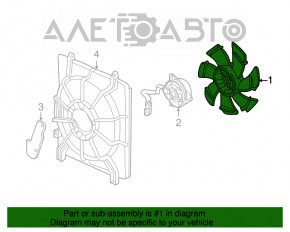 Крыльчатка вентилятора охлаждения правая Honda Accord 13-17 7 лопостей