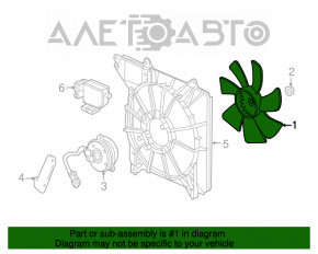 Paletele ventilatorului de răcire dreapta pentru Honda Accord 13-17 3.5