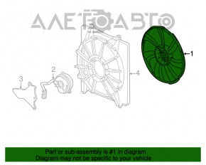 Paletele ventilatorului de răcire dreapta pentru Acura TLX 15- 3.5