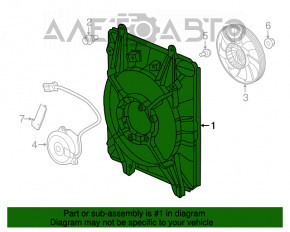 Difuzorul capacului radiatorului drept asamblat pentru Honda CRV 17-22 1.5T, 2.4