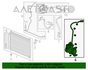 Compresorul de aer condiționat pentru Honda Accord 13-17 hibrid.