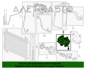 Compresorul de aer condiționat pentru Acura MDX 14-16 post-restilizare