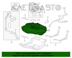 Rezervorul de combustibil al Chevrolet Cruze 16-