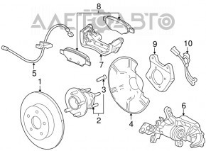 Furtun de frână spate stânga Chevrolet Volt 11-15