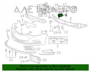 Colțul amplificatorului de bara de protecție din față dreapta Chevrolet Cruze 16-