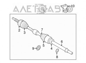 Ax cu roți față dreapta Nissan Pathfinder 13-20 FWD joc la rulment