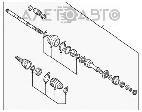 Ax cu roți față dreapta Nissan Pathfinder 13-20 hibrid FWD