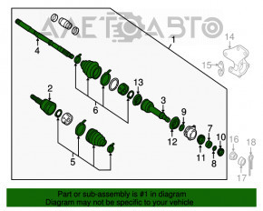 Ax cu roți față dreapta Nissan Pathfinder 13-20 hibrid FWD