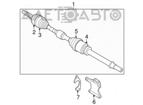 Ax cu roată față dreapta Nissan Rogue 14-20 fwd