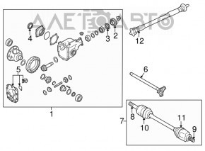 Ax cu semiasa fata dreapta Infiniti Q50 14-15 3.7 AWD