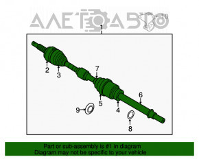 Привод полуось передняя левая Nissan Pathfinder 13-20 нет хомута