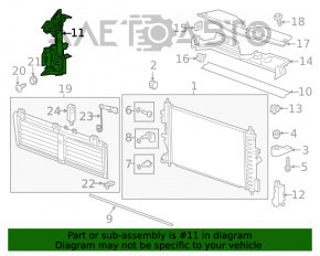 Deflectorul radiatorului dreapta pentru Chevrolet Cruze 16-