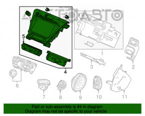 Monitor, display, navigație inferioară pentru Acura MDX 14-16 restilizat