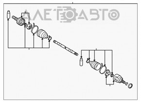 Ax cu semiax spate stânga Nissan Rogue 21-23 AWD Nexteer