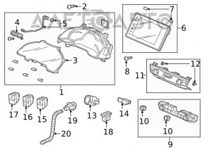 Monitor, display, navigație Honda Clarity 18-21 SUA