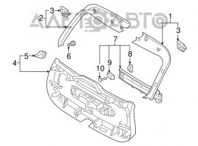 Capacul portbagajului stânga Volvo XC90 16-22 gri.