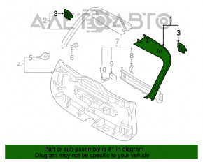 Обшивка двери багажника правая Volvo XC90 16-22 серая