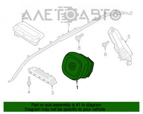 Airbagul de siguranță în volanul șoferului pentru Volvo XC90 16-22 bej.