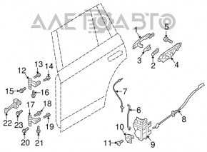 Mâner extern ușă stânga spate Volvo XC90 16-22 fără cheie cu iluminare din spate, crom nou original OEM