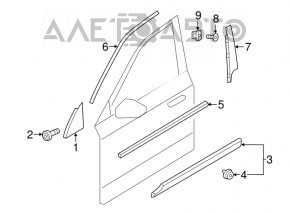 Decorație inferioară ușă față dreapta Volvo XC90 16-22 în culoarea nouă originală OEM