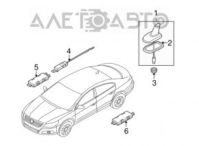 Antena aripă VW Tiguan 12-17, 2 fire