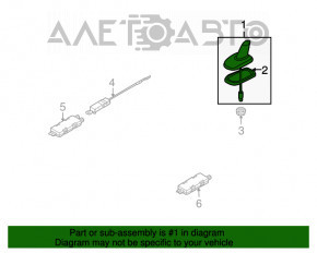 Antena aripă VW Passat b7 12-15 SUA 3 fire, firele sunt tăiate.