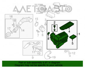 Corpul filtrului de aer VW Passat b7 12-15 SUA 2.0TDI