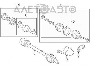 Ax cu came pentru roata din față stânga VW Jetta 13-16 SUA 1.4T hibrid