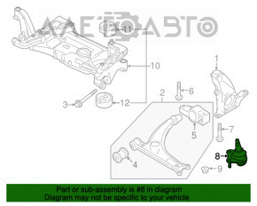 Шаровая опора передняя левая Audi A3 8V 15-20 новый неоригинал