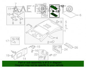 Plafonul de iluminare din spate pentru VW CC 08-17 gri, fără geamăn