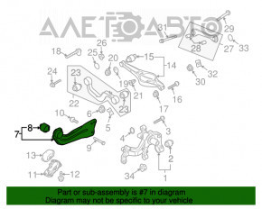 Maneta longitudinală spate dreapta Audi Q3 8U 15-18, silentbloc rupt, ruginit.