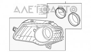 Фара передняя правая VW Passat B6 06-11 голая под полировку