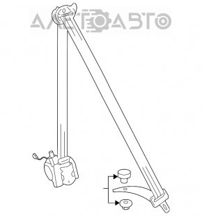 Пассажирский ремень безопасности VW CC 08-17 черн