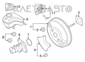 Главный тормозной цилиндр с бачком VW Passat b7 12-15 USA тип 2 без крышки