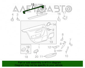 Garnitură de etanșare a geamului din spate dreapta pentru VW CC 08-17, centrală pe ușă.