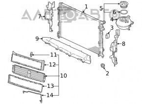 Deflectorul radiatorului stânga VW Atlas 18-20 2.0T