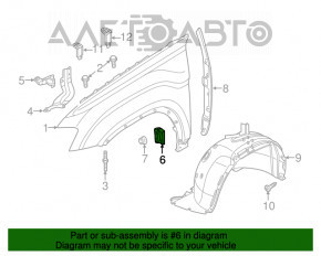 Suport aripi față stânga VW Atlas 18-20 pre-restyling inferior.