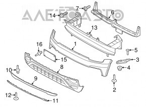 Capacul de bara fata VW Atlas 18-20 pre-restilizare nou, neoriginal