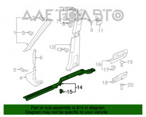 Capac prag dreapta fata VW Atlas 18- negru, cu crom, zgarieturi pe crom