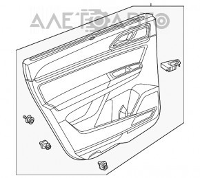 Capacul usii, cartela din spate stanga VW Atlas 18- negru sub cortina