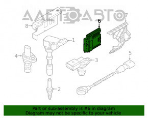 Blocul ECU al calculatorului motorului VW Atlas 18- 2.0T