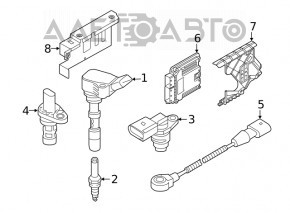 Blocul ECU al calculatorului motorului VW Atlas 18- 2.0T