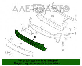 Bara față goală partea de jos VW Atlas 18-20 restilizată nouă OEM originală