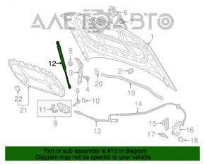 Amortizorul capotei dreapta VW Atlas 18-20, nou, original OEM