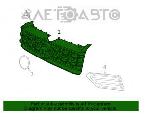 Grila radiatorului VW Atlas 18-20 fara emblema, noua, originala OEM.