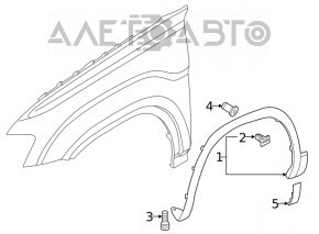 Capacul aripii din față dreapta VW Atlas 18-20, model nou, original OEM