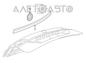 Garnitura portbagaj VW Atlas 18- crom cu emblema ATLAS nou original