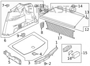 Capacul portbagajului VW Atlas 18- OEM original nou