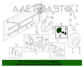 Butucul roții din spate dreapta VW Beetle 12-19 FWD