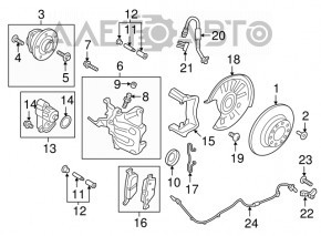 Placă de frână spate dreapta VW Tiguan 18-12 mm